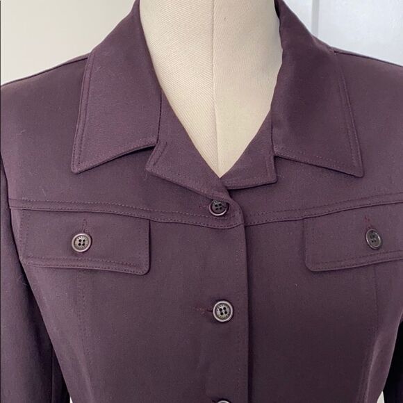 Vertigo Paris Embroidered Collared Blazer Bomber Jacket Eggplant Large‎ - Picture 5 of 16